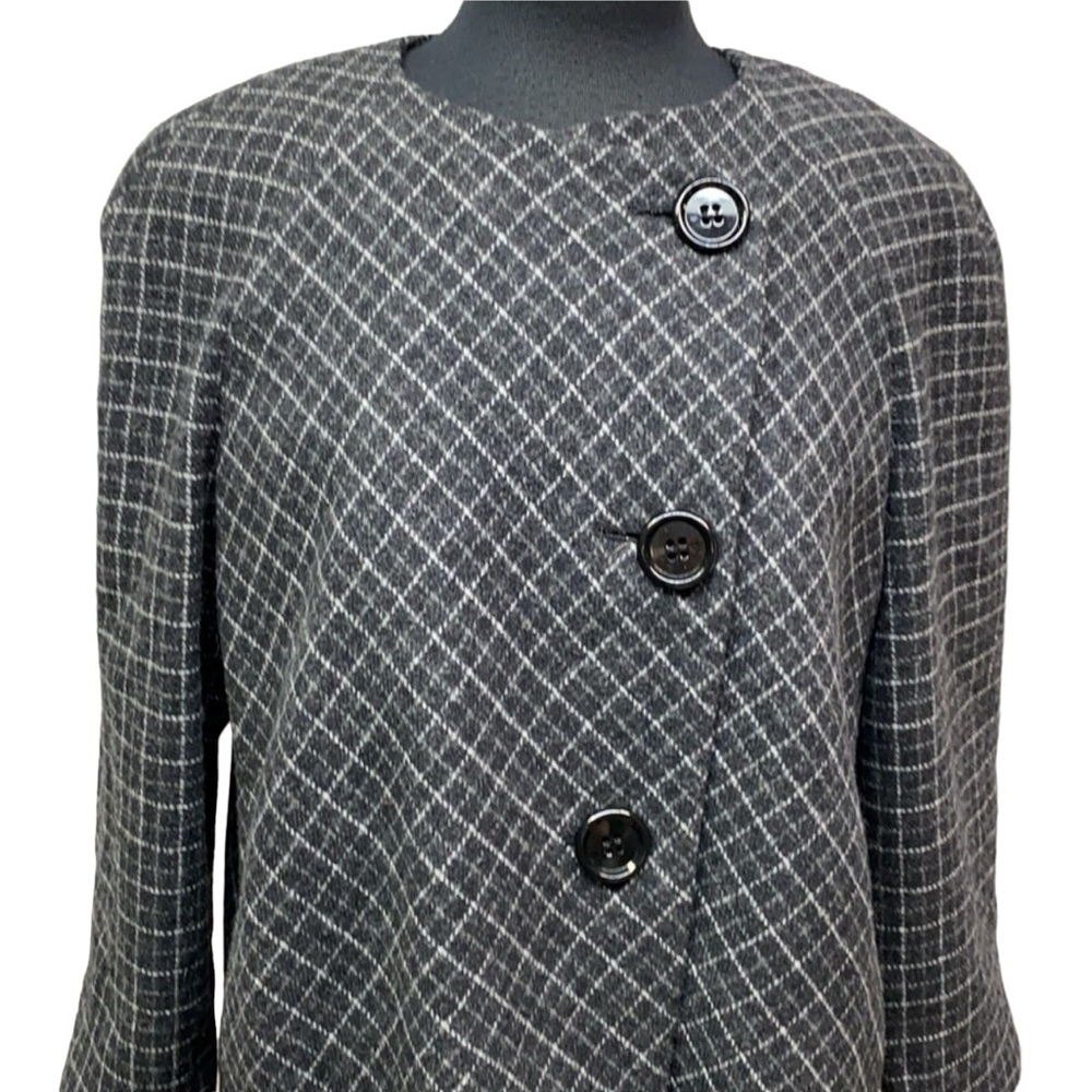 Ak Lambs Wool Asymmetrical Button Closure Swing - image 3